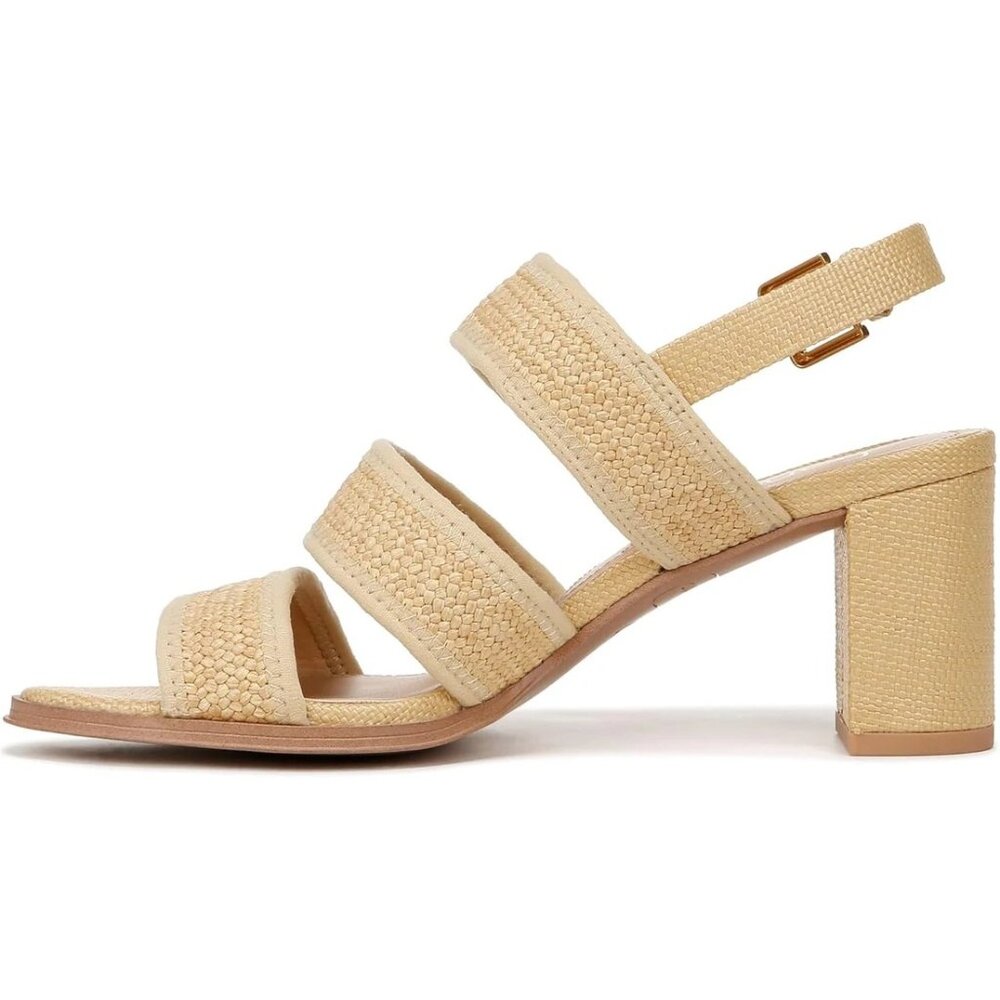🆕FRANCO SARTO Buco Raffia Heeled Sandal Comfortable Cushioned Shoes Beige 9 - Picture 2 of 10